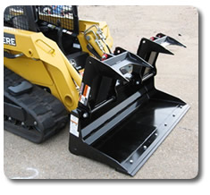 Skid Steer Low Profile Scrap Bucket Attachment.